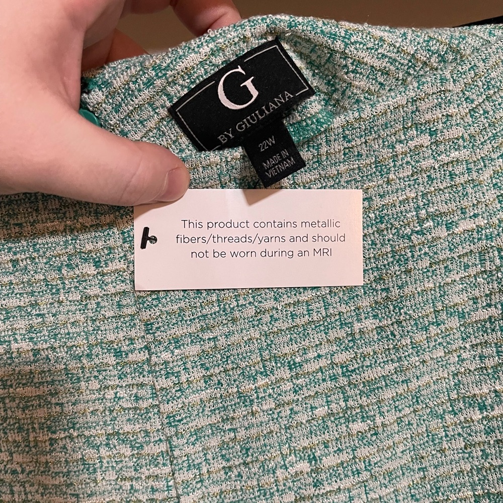 NWT G by Giuliana Tweed High Waist Shorts - Mint Green - Picture 2 of 3
